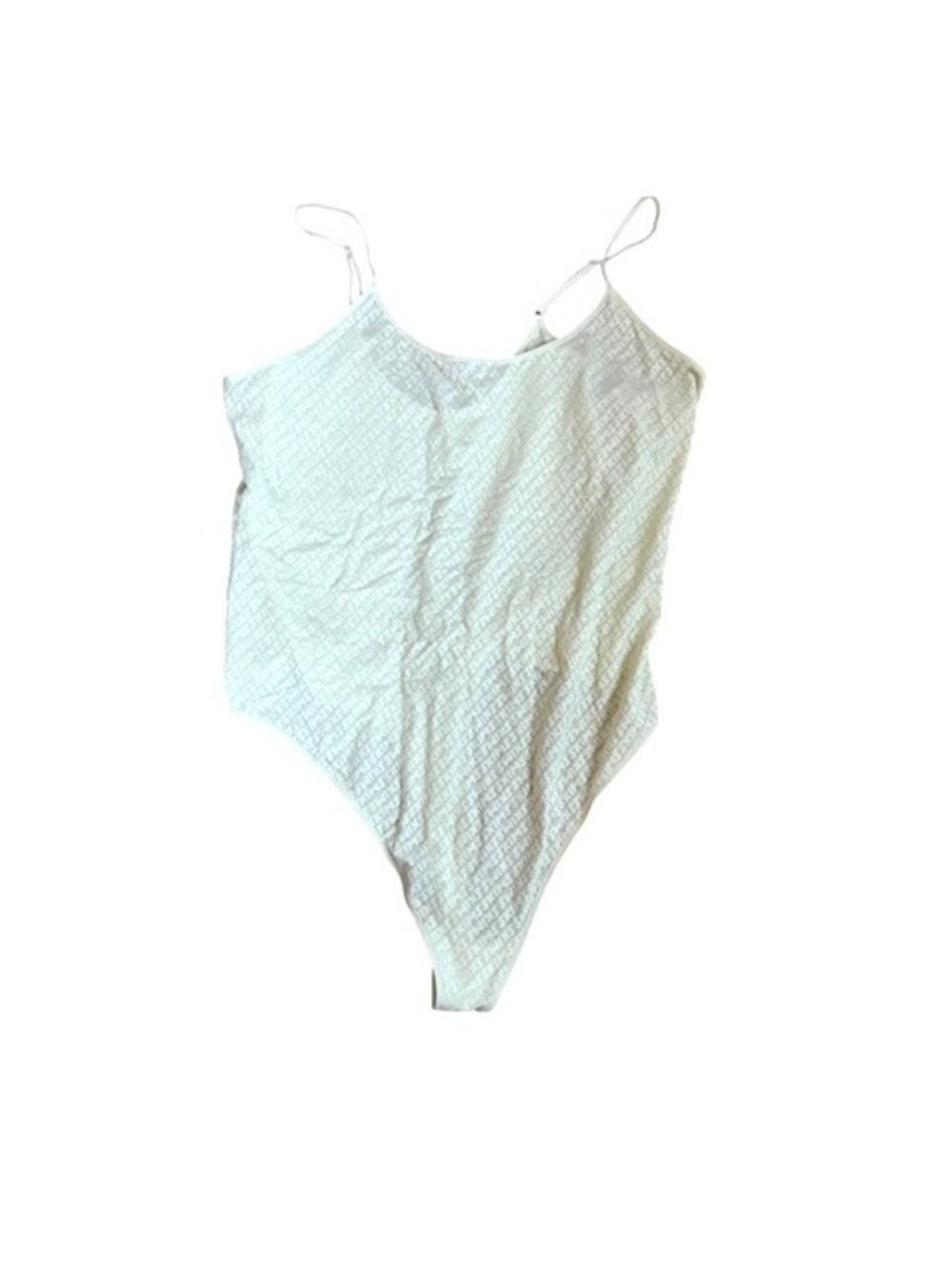 NWT Skims 4X Logo Mesh Cami Bodysuit Bone MSRP $68